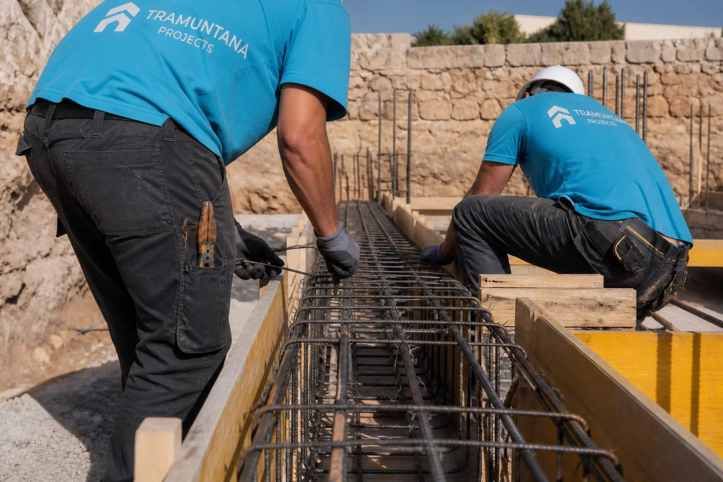 Detalle del armado de cimentación de una vivienda