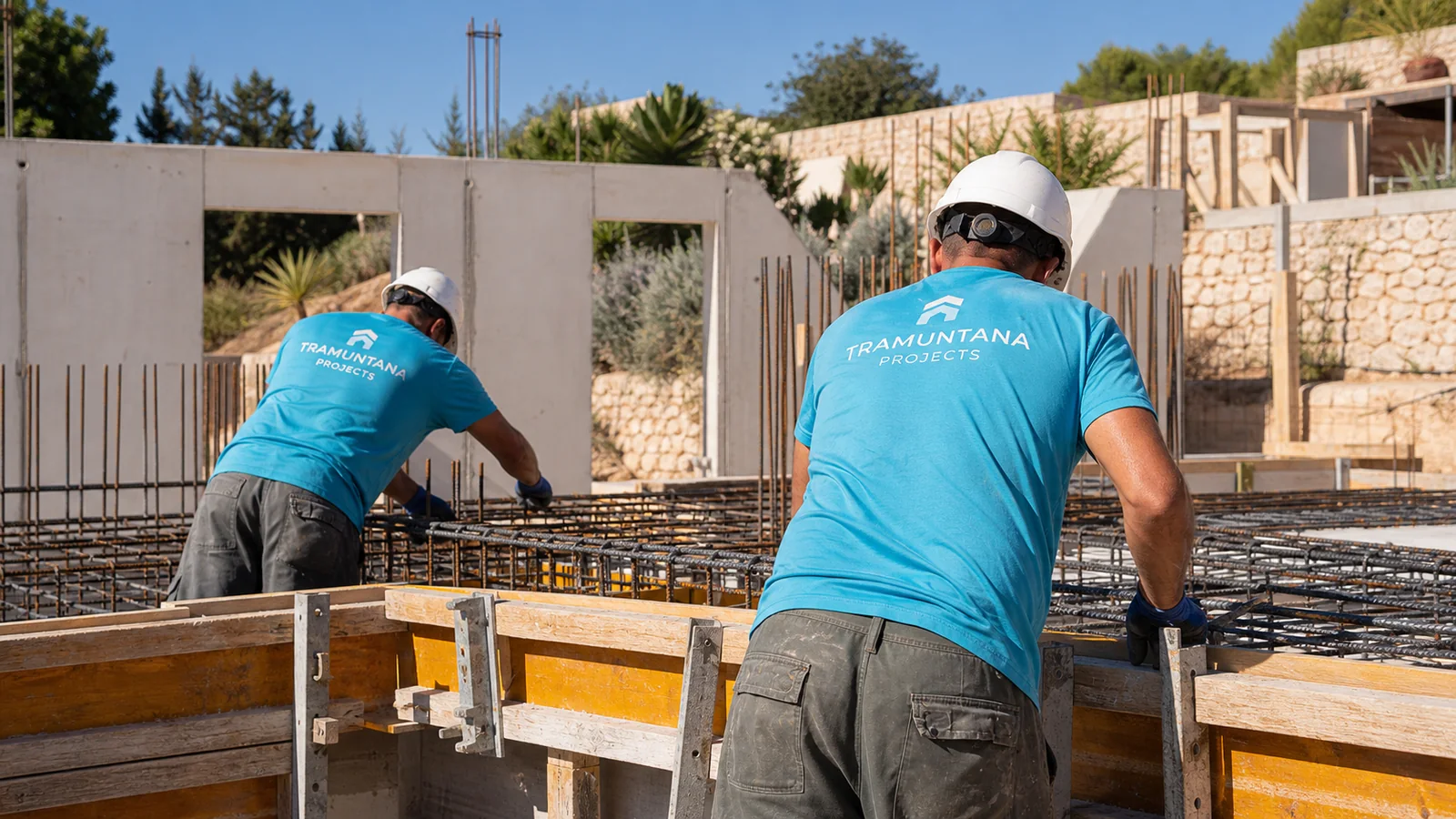 Trabajos de estructura en una vivienda en construcción
